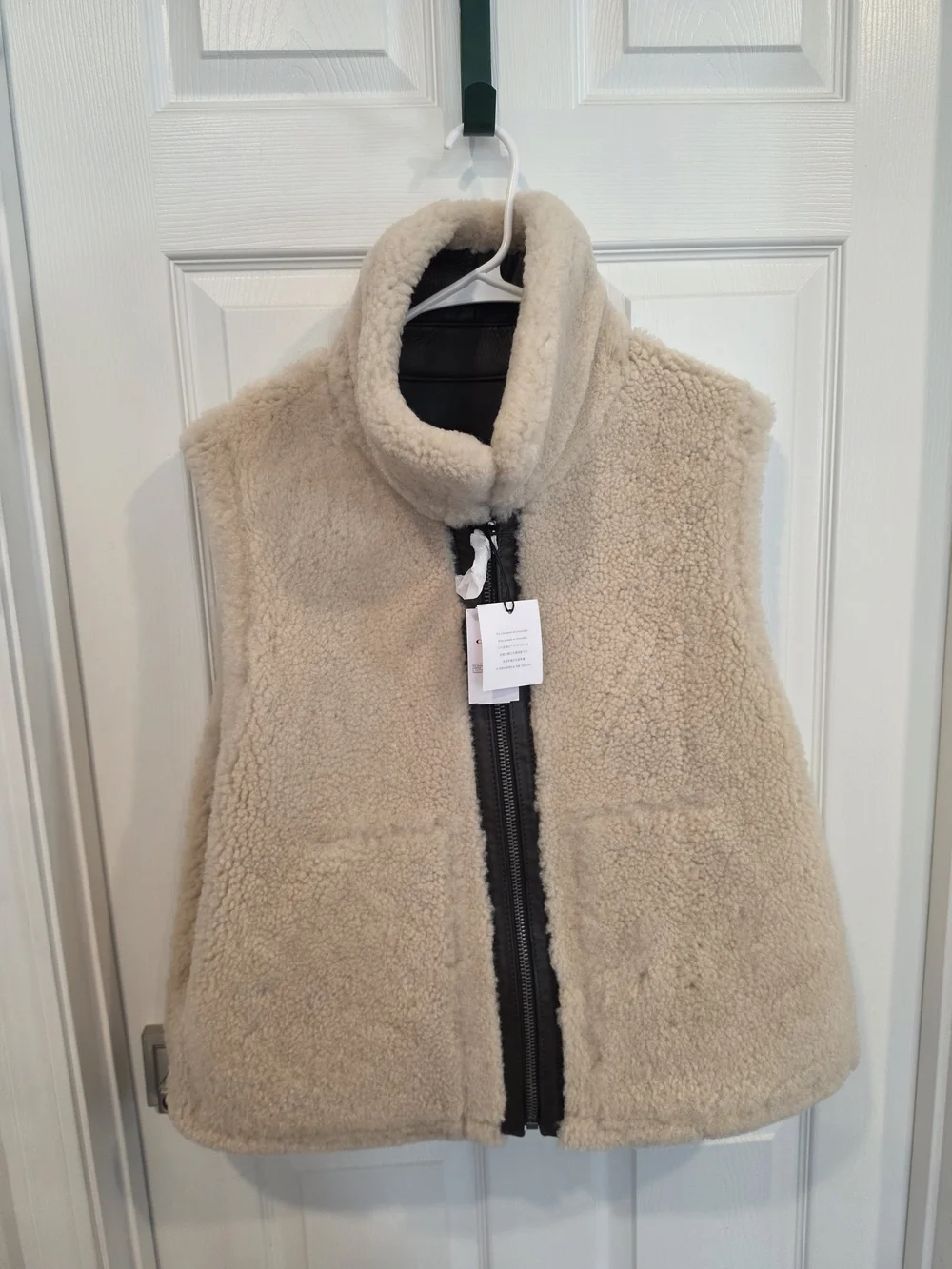 NWT Reversible Coach Brown Leather And Shearling Vest Sizes-M &L